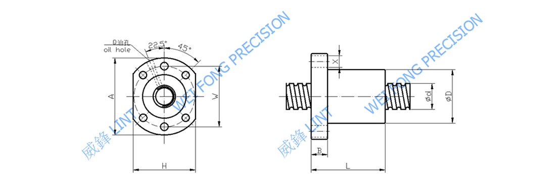 SSFU 靜音型單螺帽法蘭型滾珠螺桿